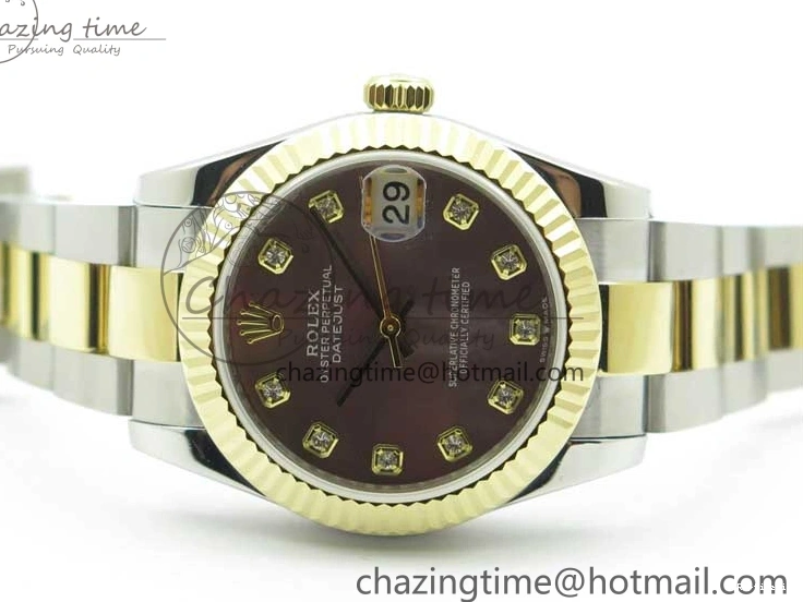 0106 FashionForward Datejust 31mm 278273 SS YG BP Maker Best Edition Gray MOP Diamonds Dial on SS YG Oyster Bracelet 2720